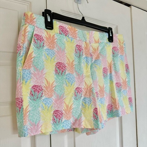 Cynthia Rowley shorts chino pineapple print size 12 women - Picture 3 of 7